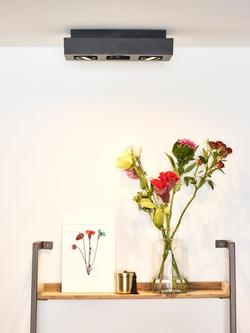 Lucide XIRAX - Stropné bodové svietidlo - LED Dim to warm - GU10 - 3x5W 2200K/3000K - Black